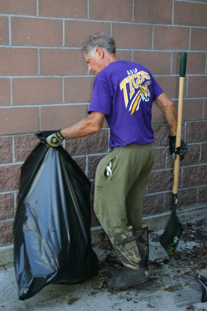 cleaning up after Katrina at Ben Franklin high school