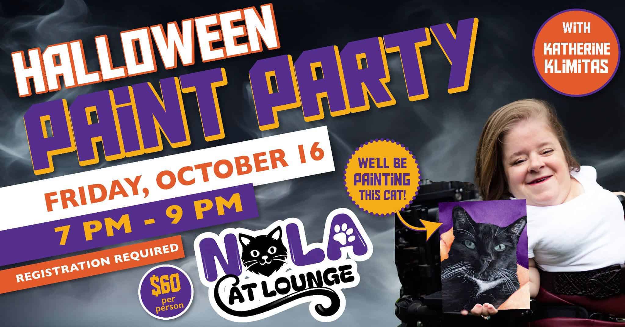 Halloween Watercolor Paint Party at NOLA Cat Lounge 